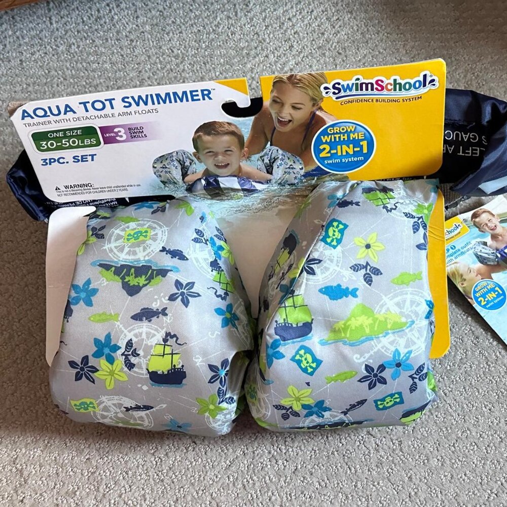 SwimSchool Aqua Tot Swimmer Arm Floats 30-50 lbs NWT